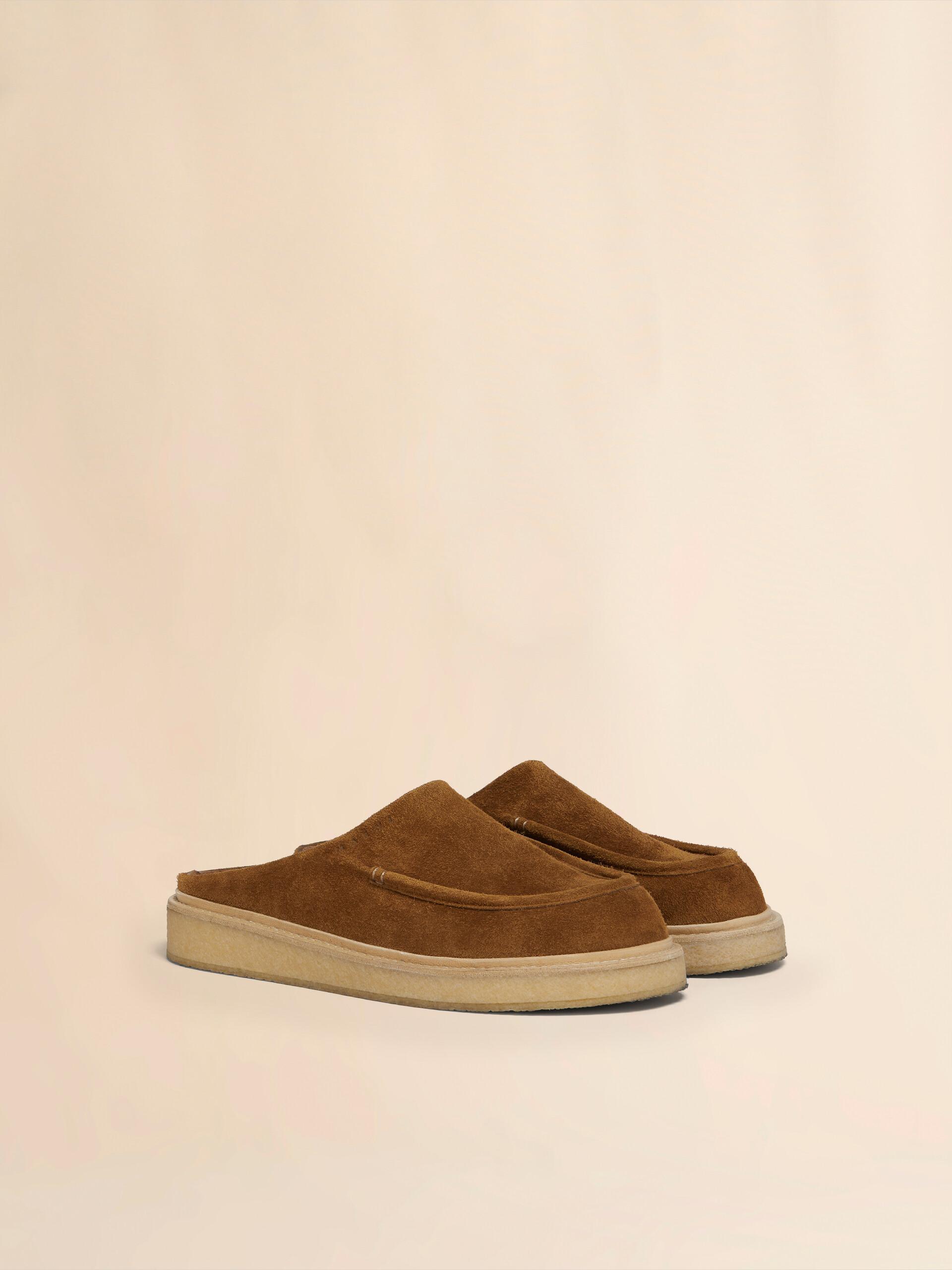 Sabot in suede marrone con suola in para - Zoccoli - Image 2