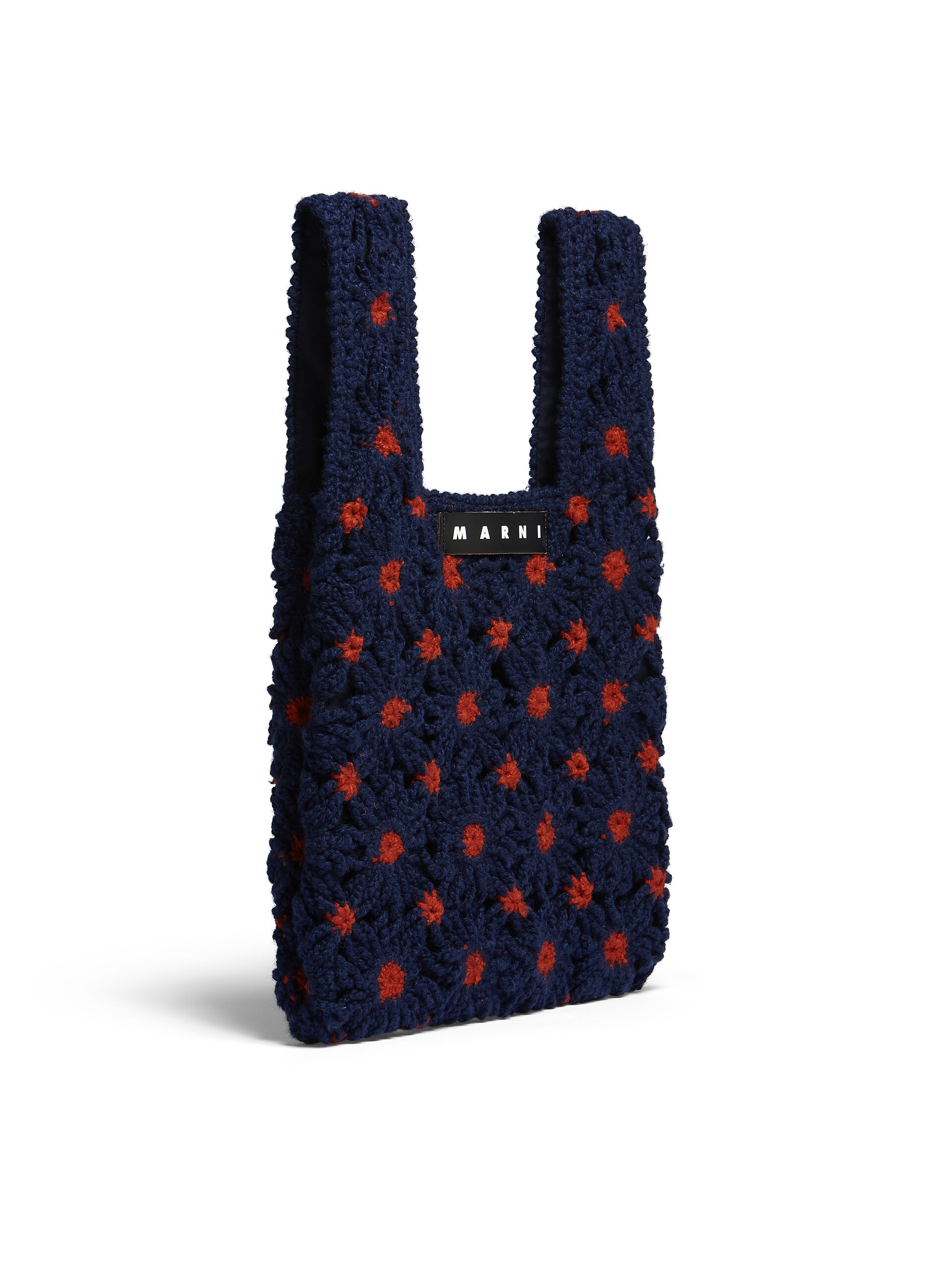 MARNI MARKET FISH bag in blue and red crochet | Marni