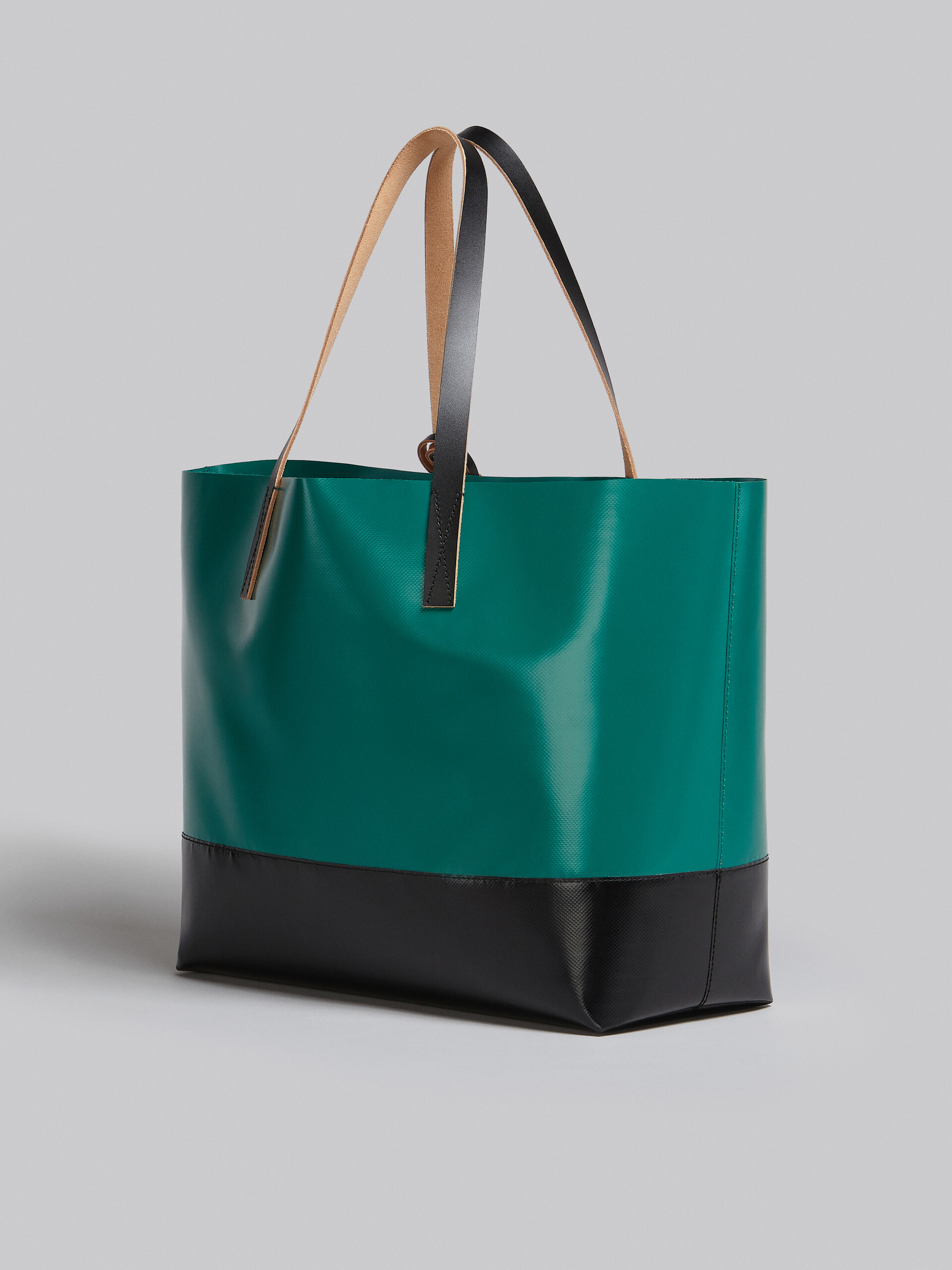 MARNI Black and green TRIBECA shopping bag (SHMQ0038A0P3572)