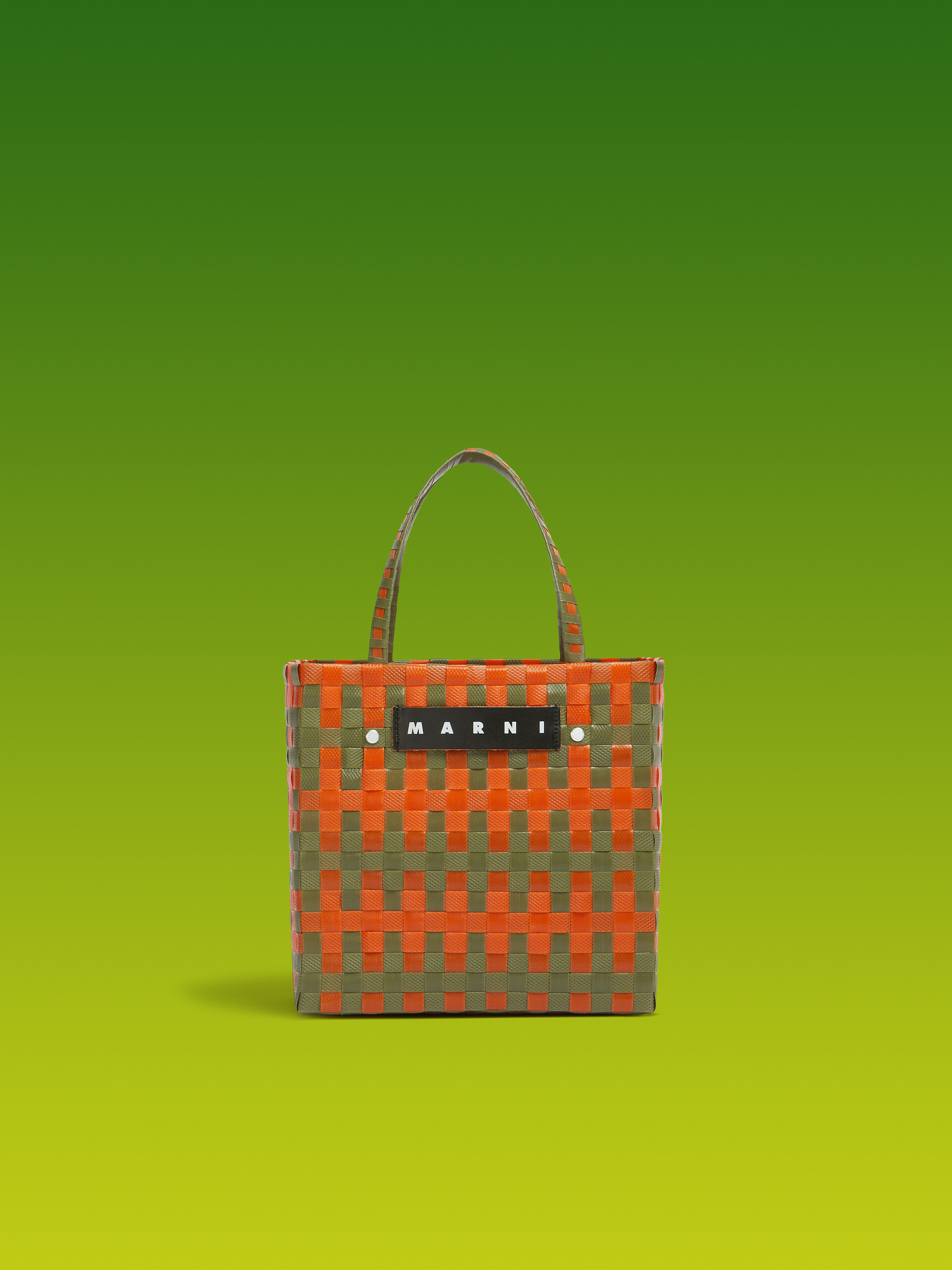 Fuchsia and red zig-zag Marni Market Mini Basket Bag | Marni