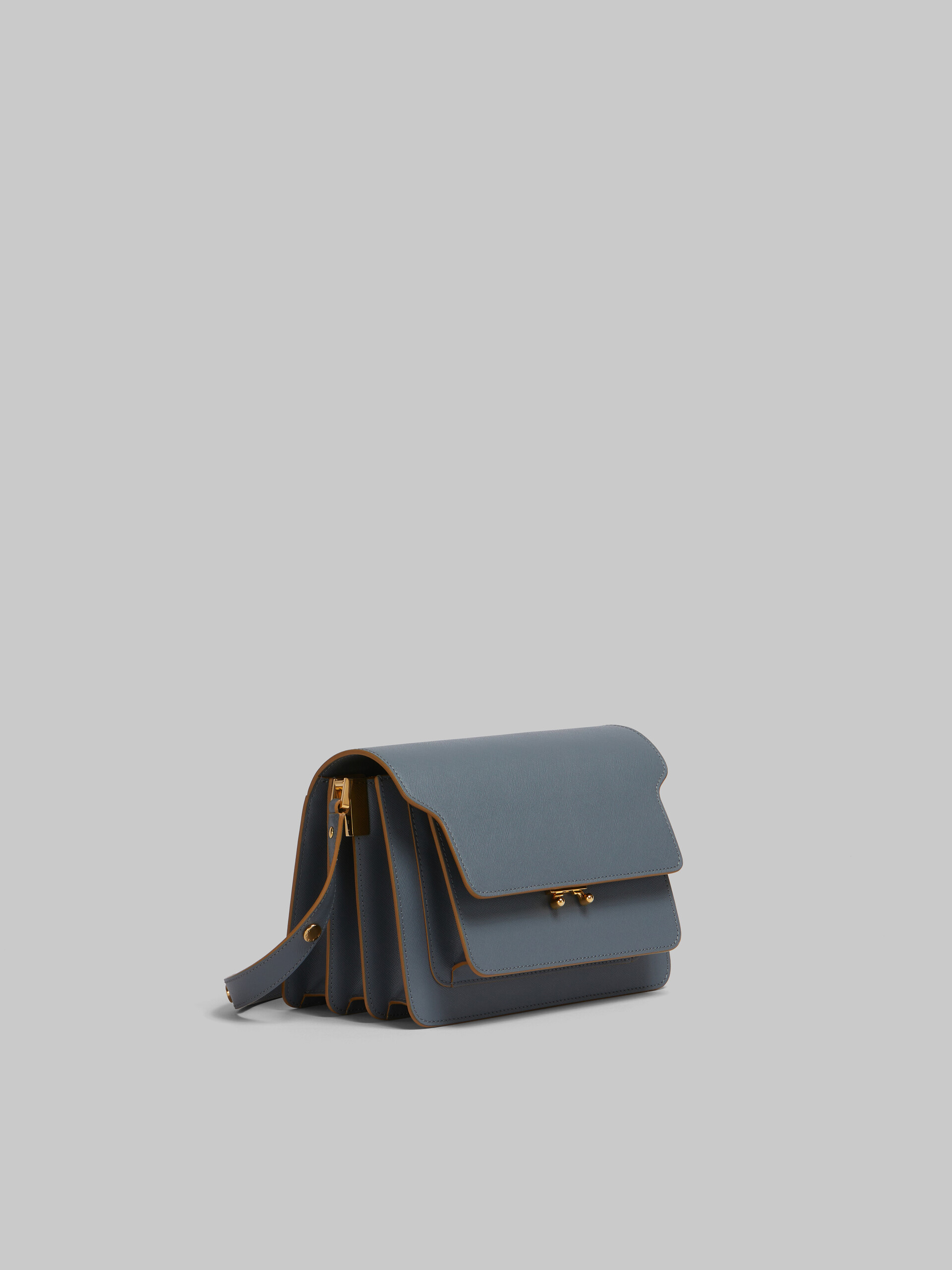 TRUNK medium bag in grey saffiano leather