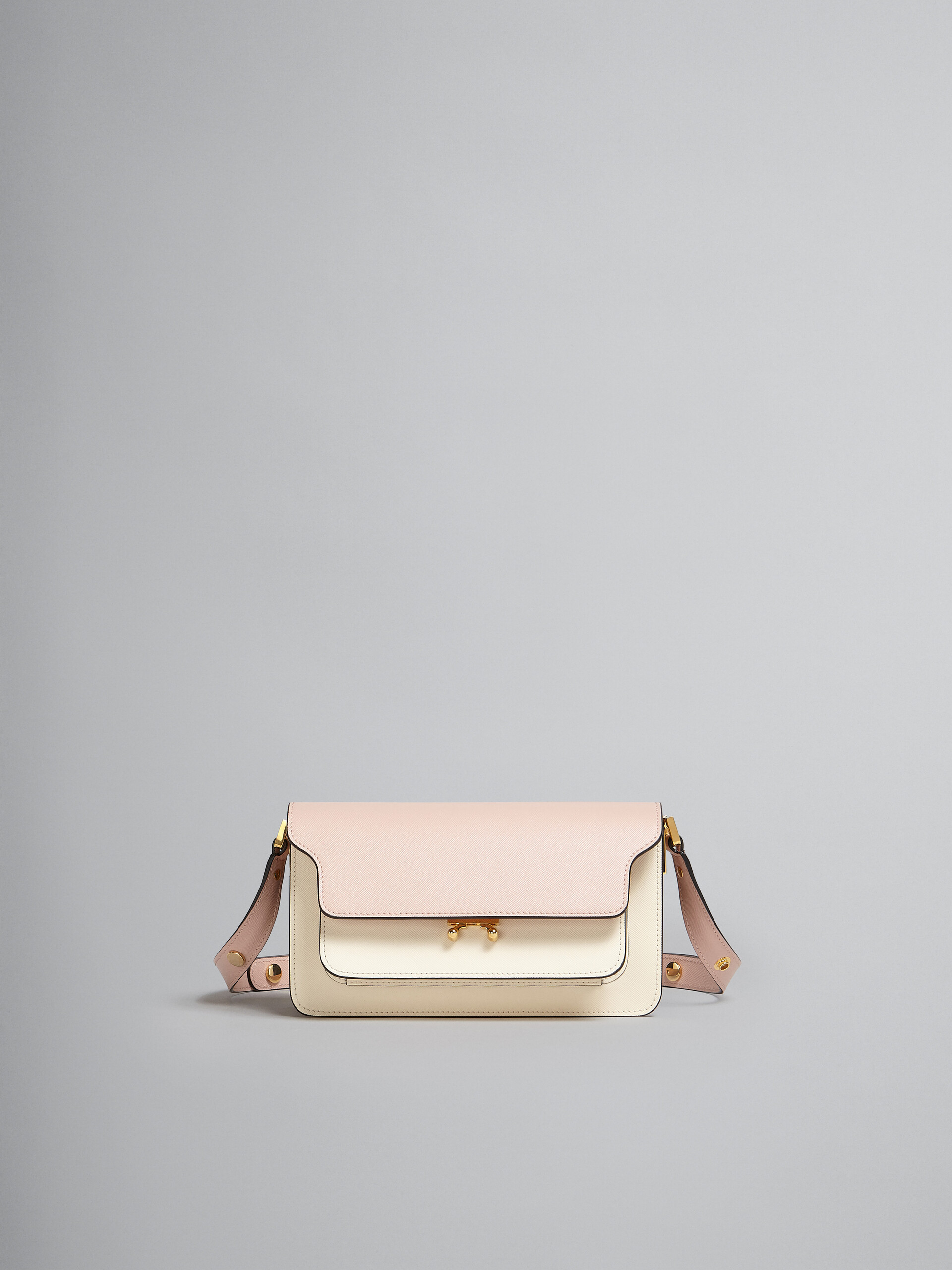 Marni Tan & Off-White Medium Tri Trunk Bag