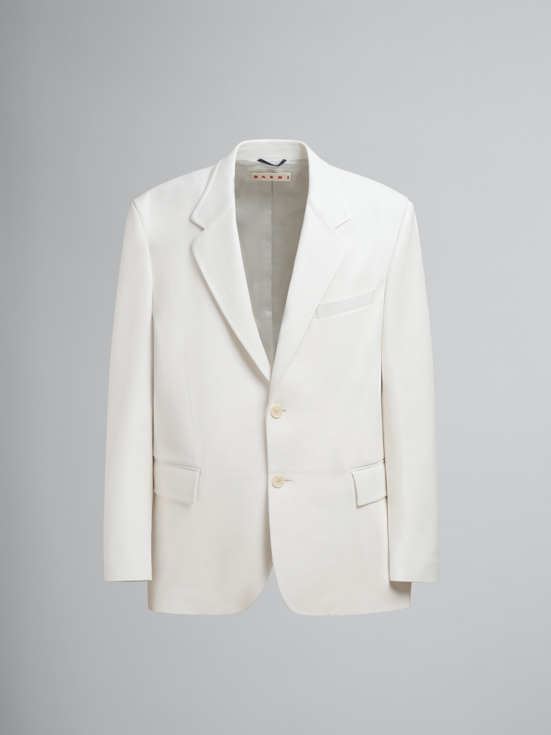 Blazer monopetto in nappa bianca - Giacche - Image 1