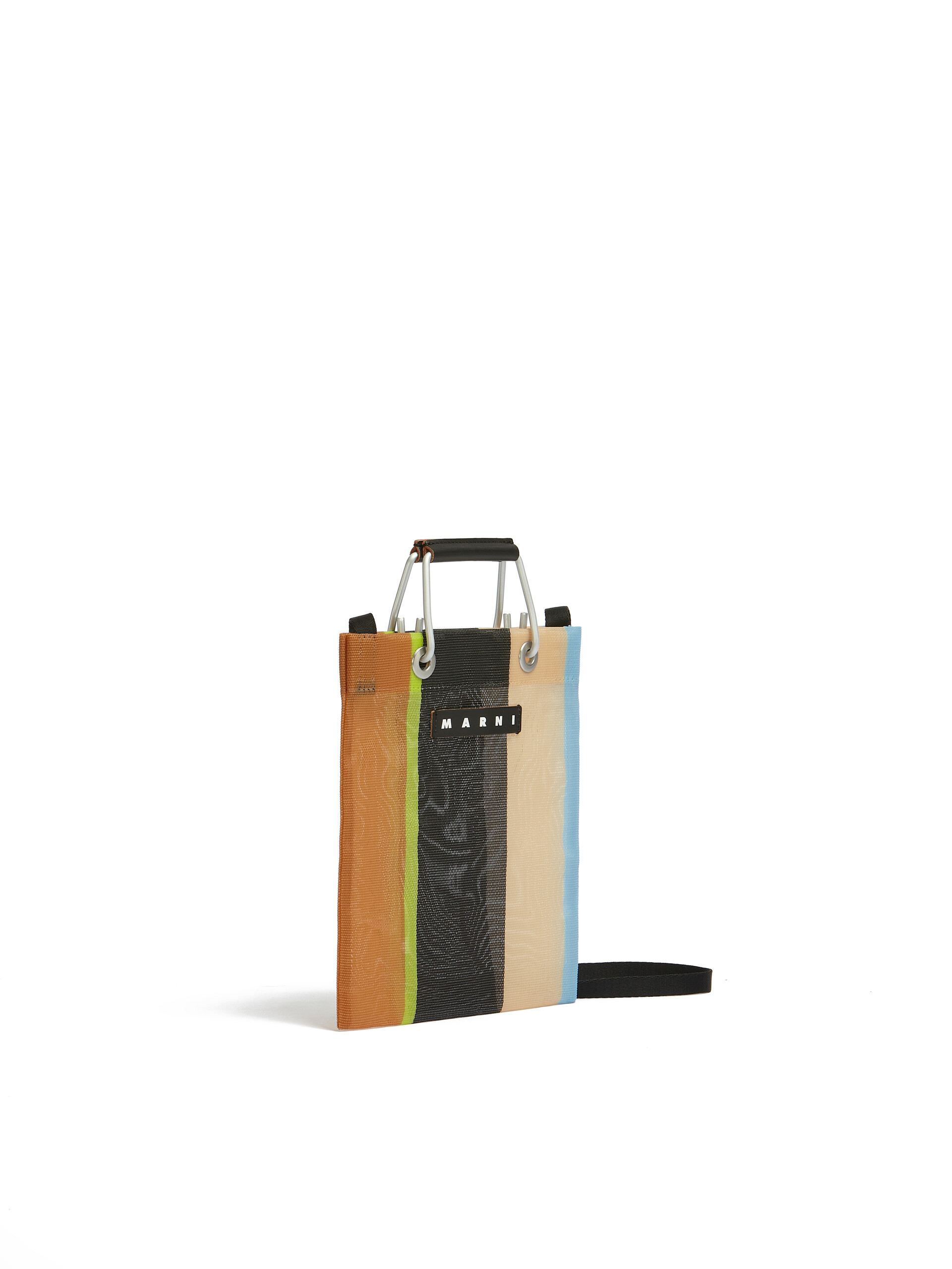 Brown Marni Market Mini Stripe Crossbody Bag | Marni