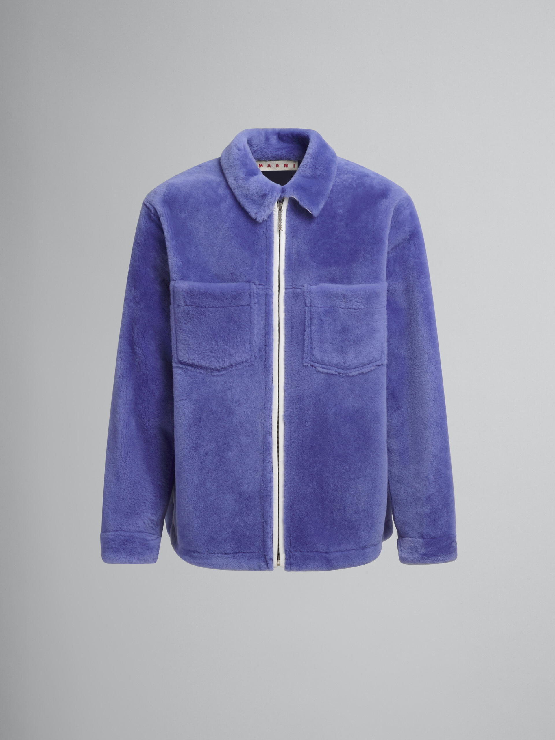 Giacca in shearling rasato azzurro - Giacche - Image 1