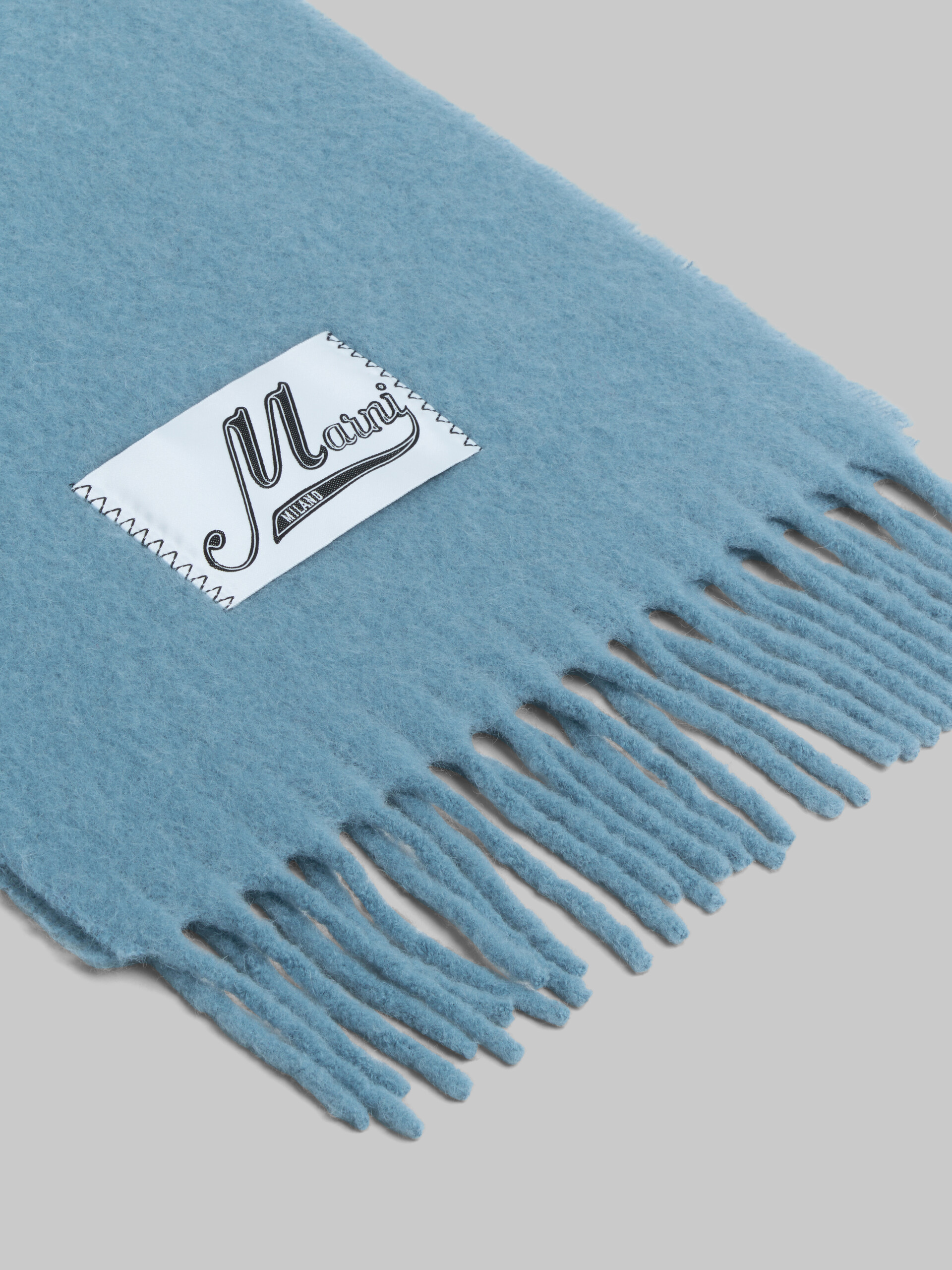 Light blue alpaca scarf - Scarves - Image 4