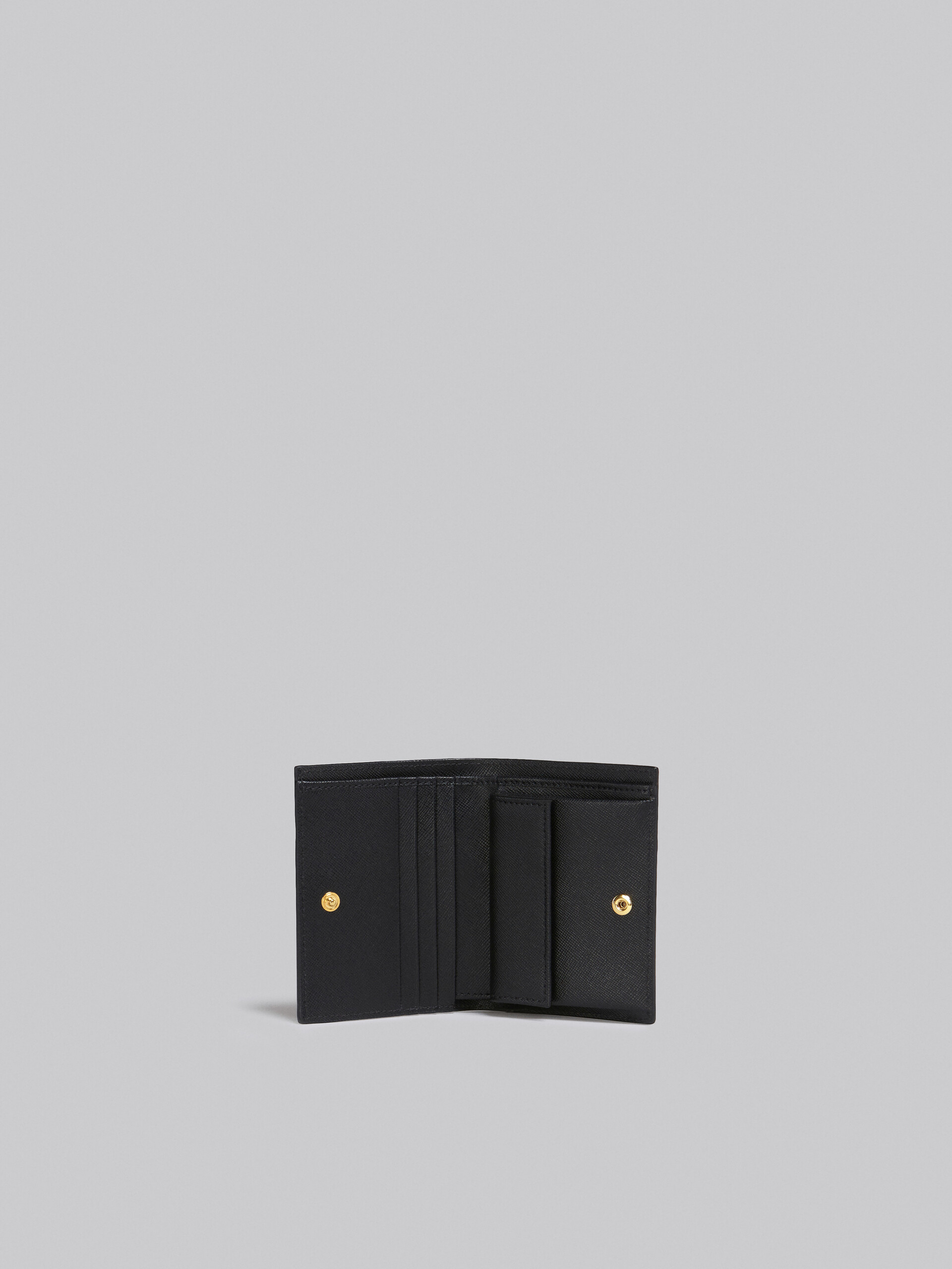 ブラック サフィアーノレザー製 二つ折りウォレット | Marni