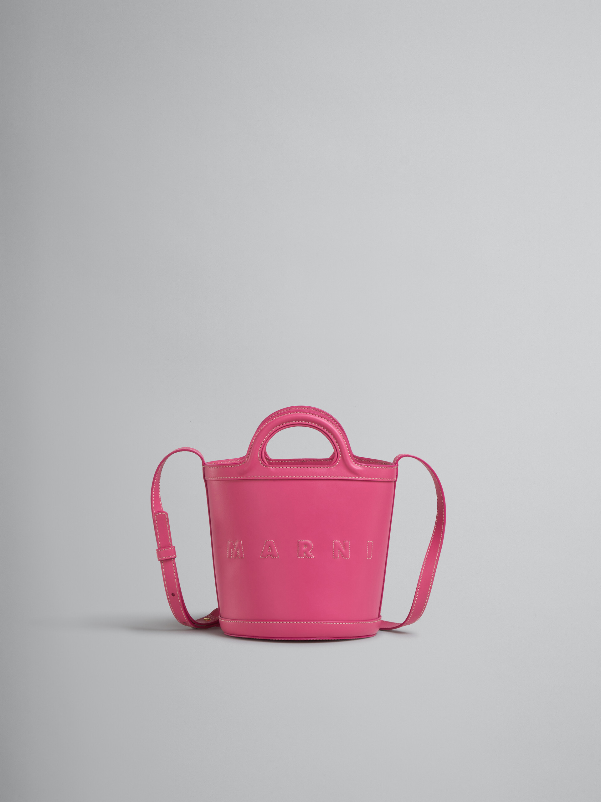Tropicalia Small Bucket Bag in pink leather | Marni