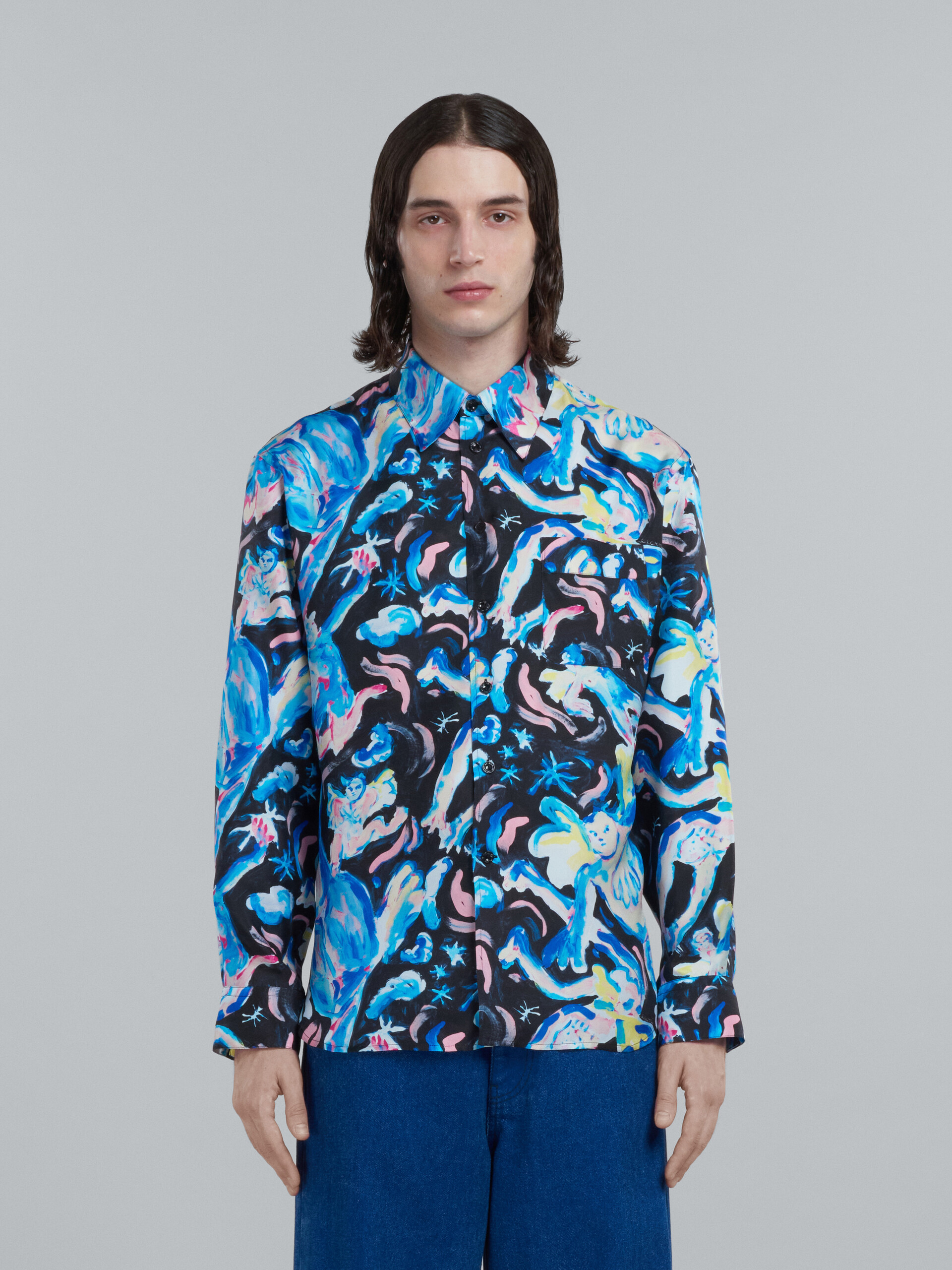 Silk shirt with Luciferi print Marni