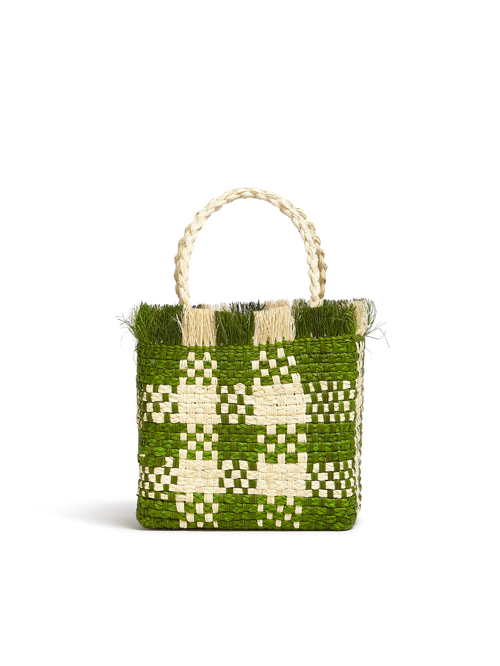 Borsa MARNI MARKET piccola in fibra naturale viola - Borse shopping - Image 3