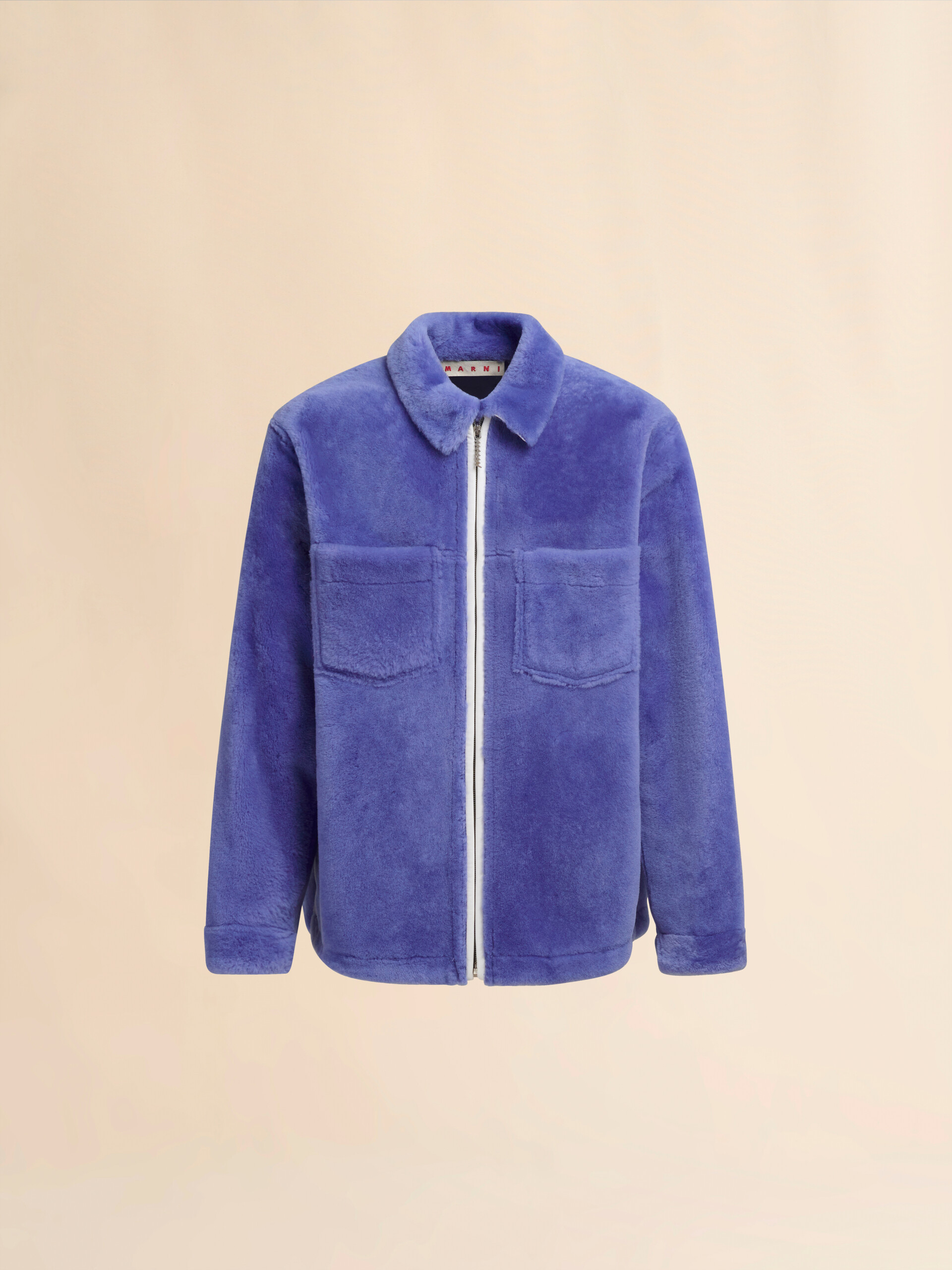 Giacca in shearling rasato azzurro - Giacche - Image 1