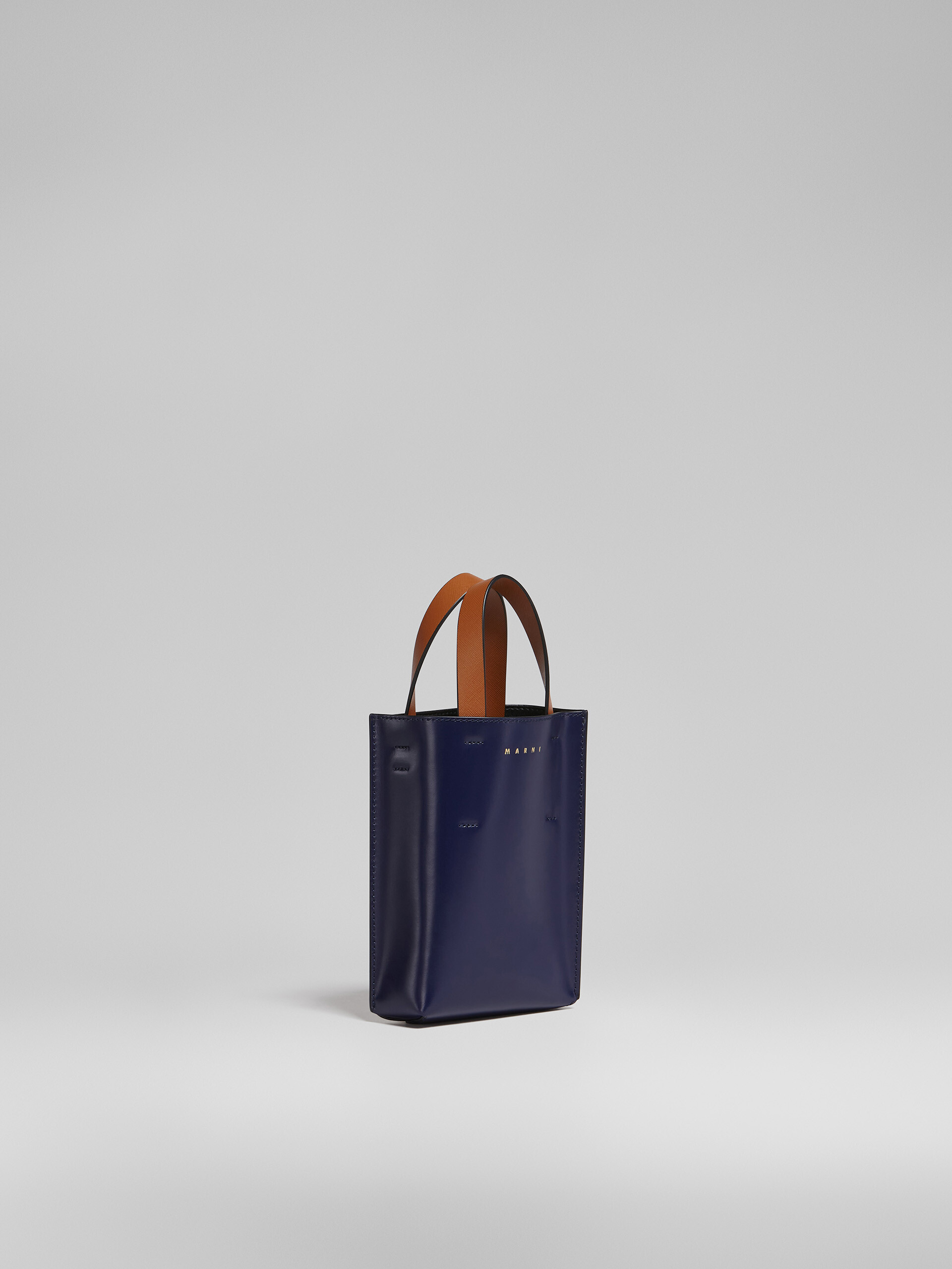 MUSEO nano bag in blue and white leather