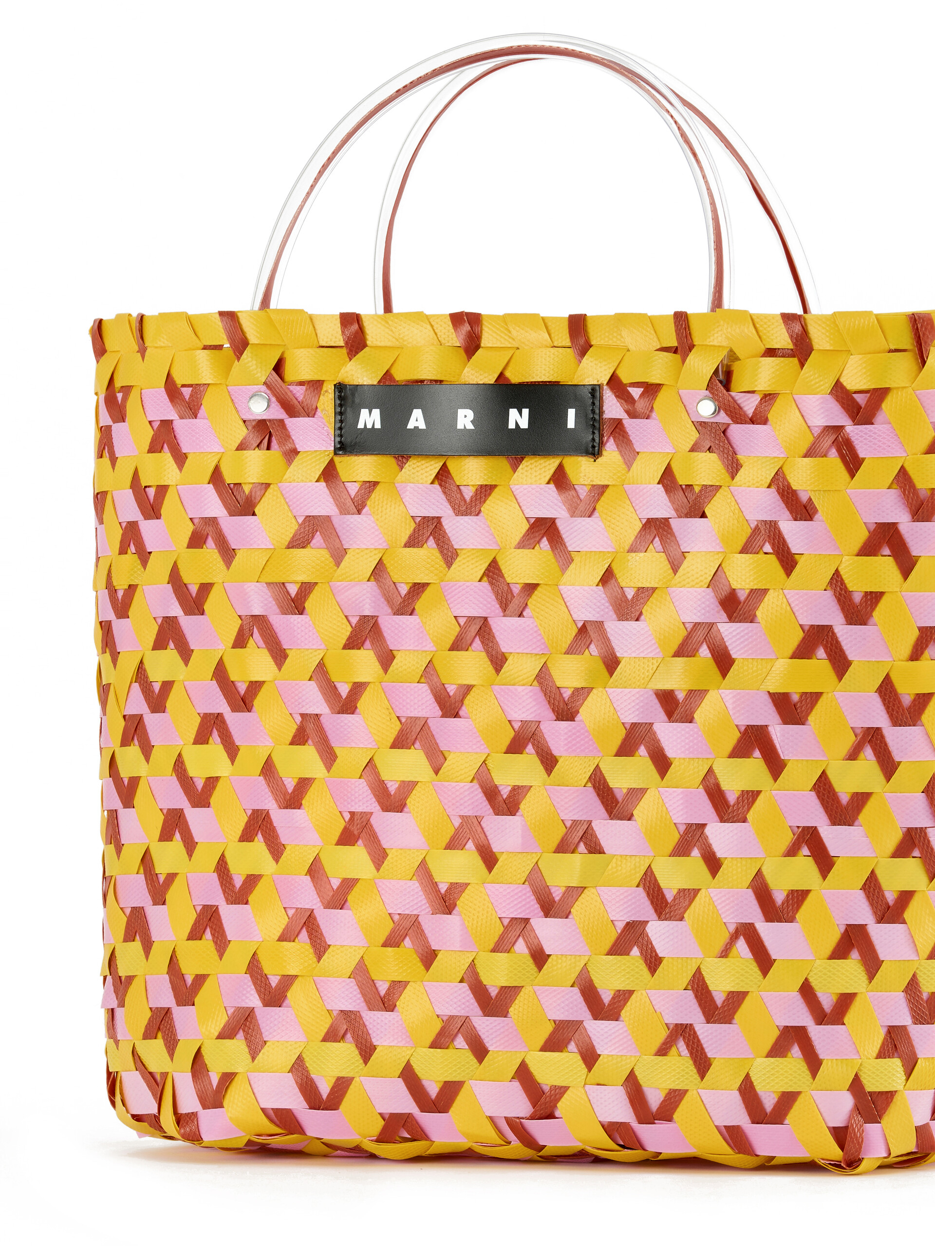 Dreifarbige groBe MARNI MARKET Tote Bag in Gelb Marni