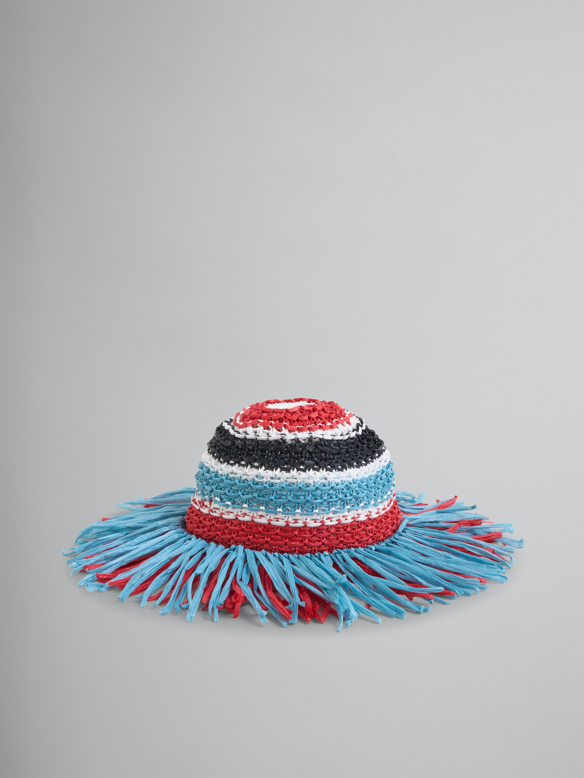 Cappello in rafia a righe multicolor - Cappelli - Image 1