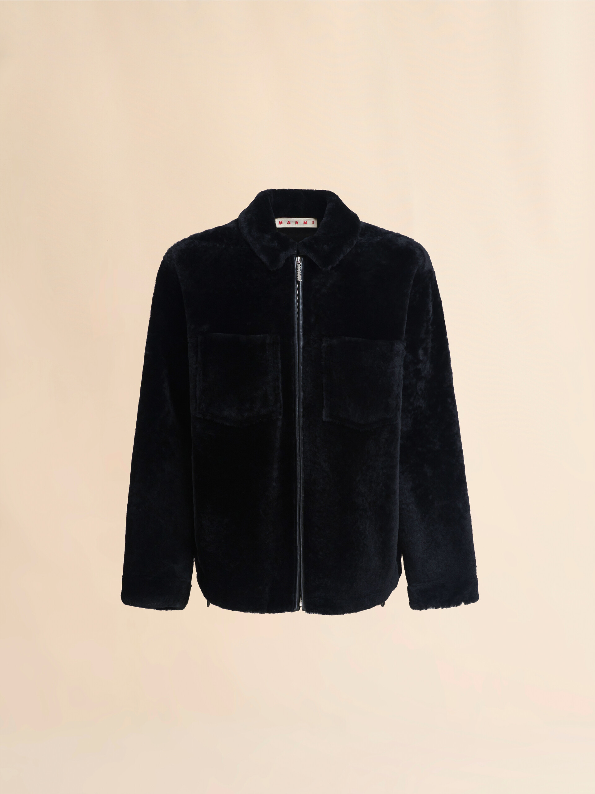 Giacca in shearling rasato azzurro - Giacche - Image 1