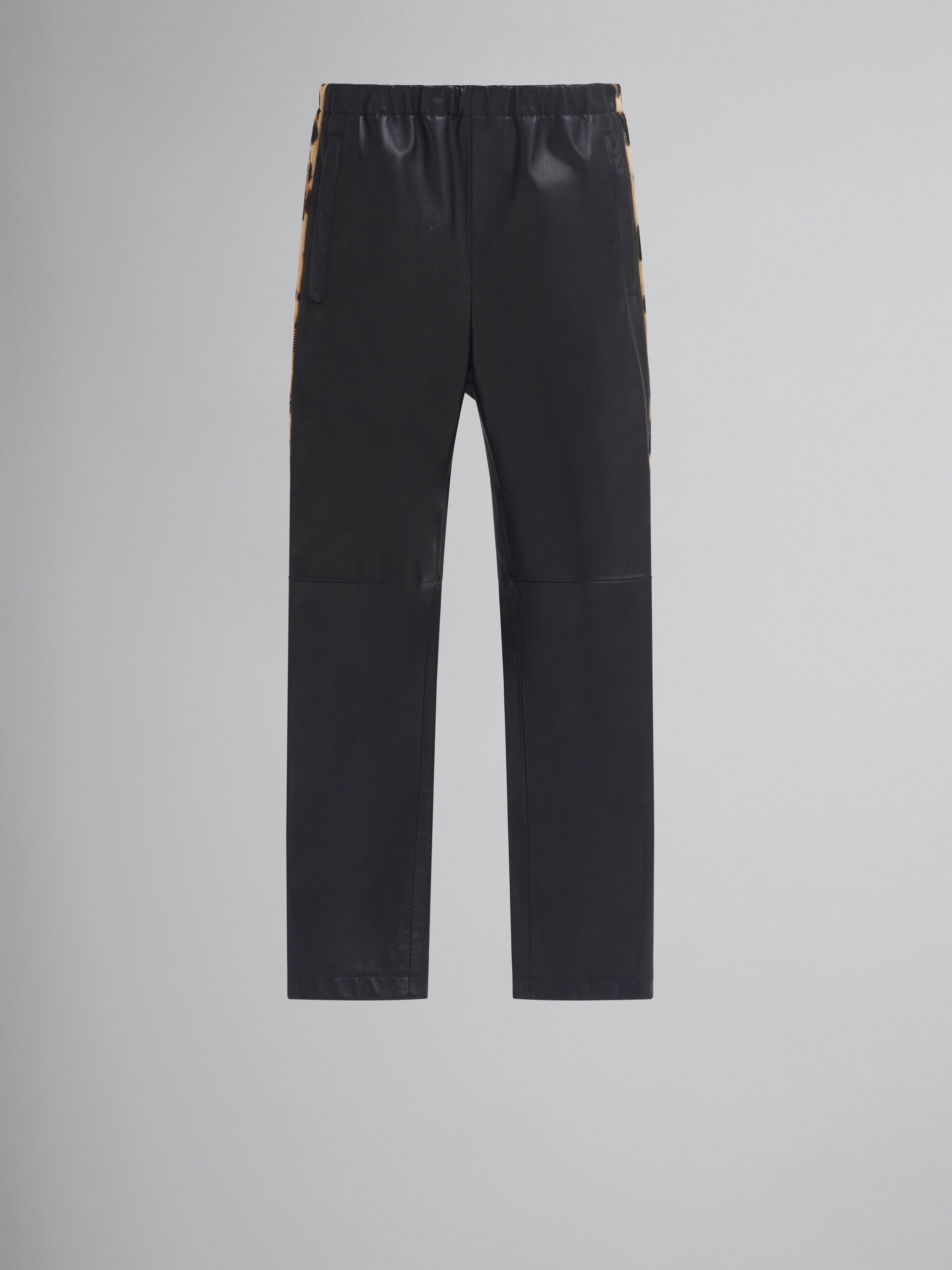 Pantaloni jogging in nappa nera - Pantaloni - Image 1