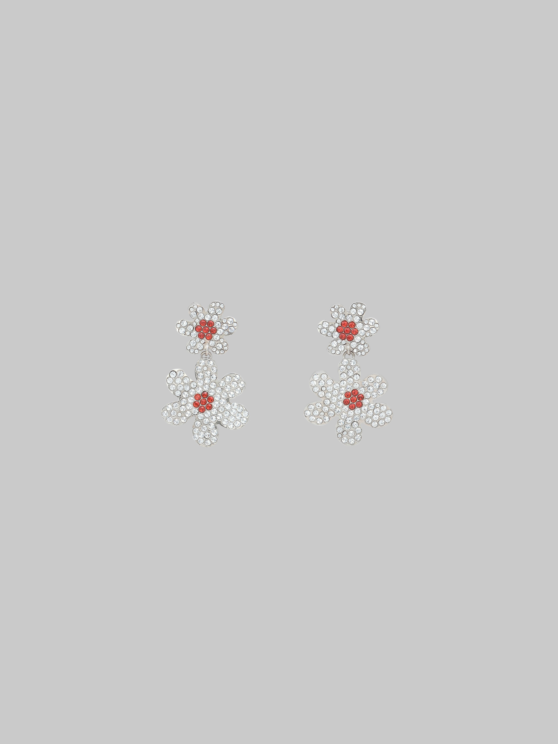Daisy drop earrings with pavé rhinestones - Earrings - Image 1