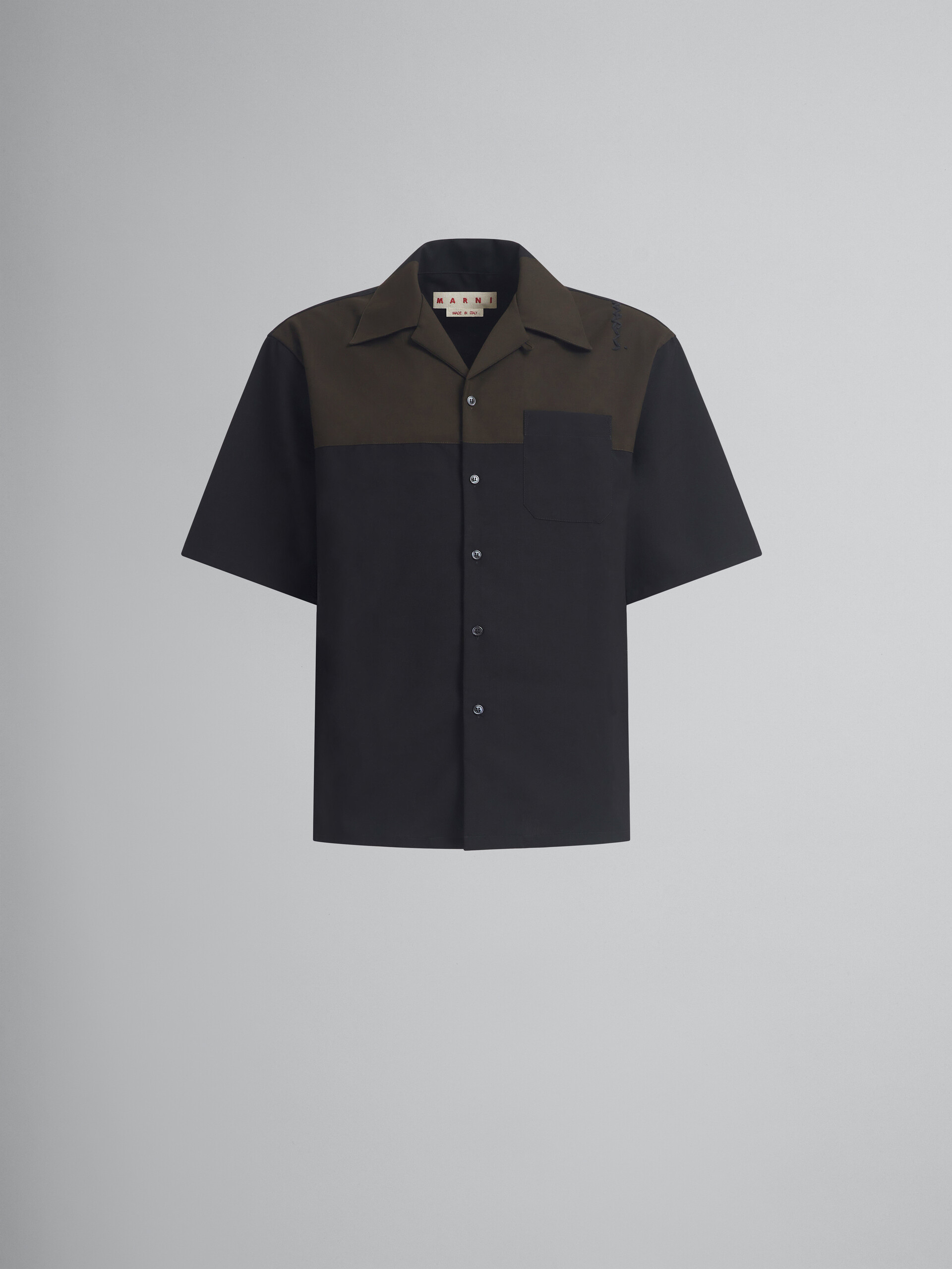 Black and brown wool bowling shirt - Shirts - Image 1