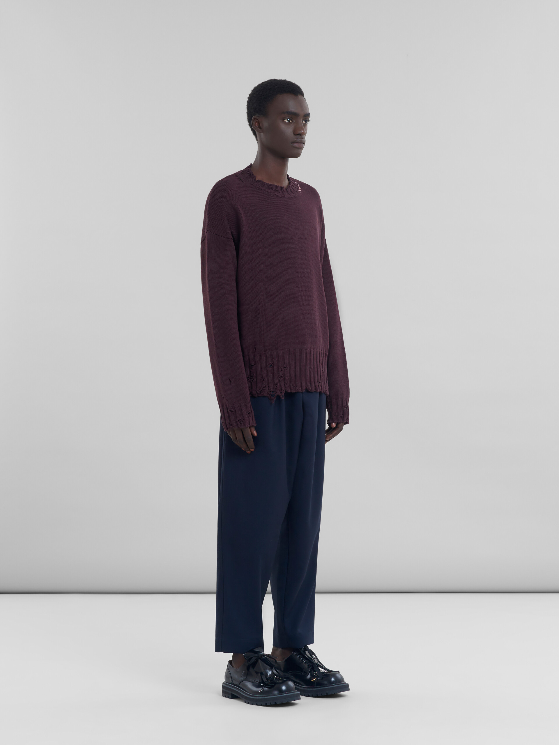 Maglia girocollo in cotone blu - Pullover - Image 5