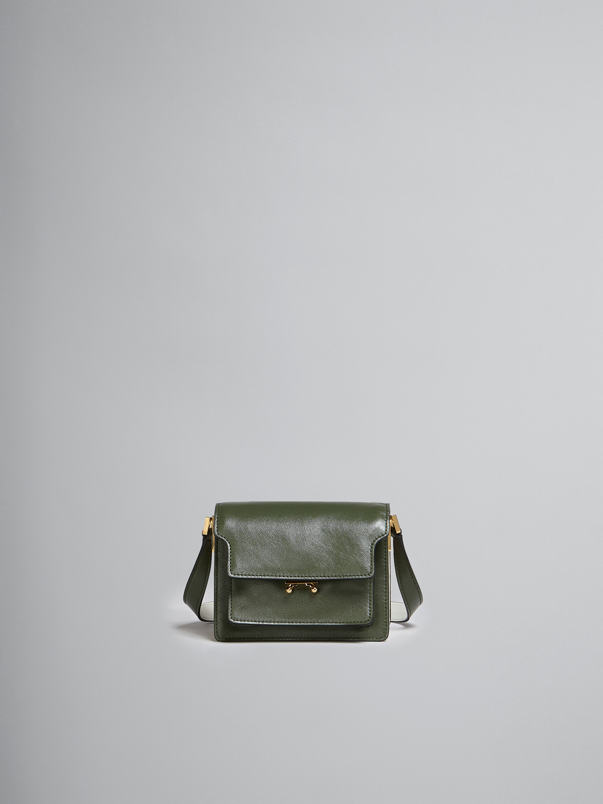 Marni Trunk Patent Soft Mini Bag in Sea Green