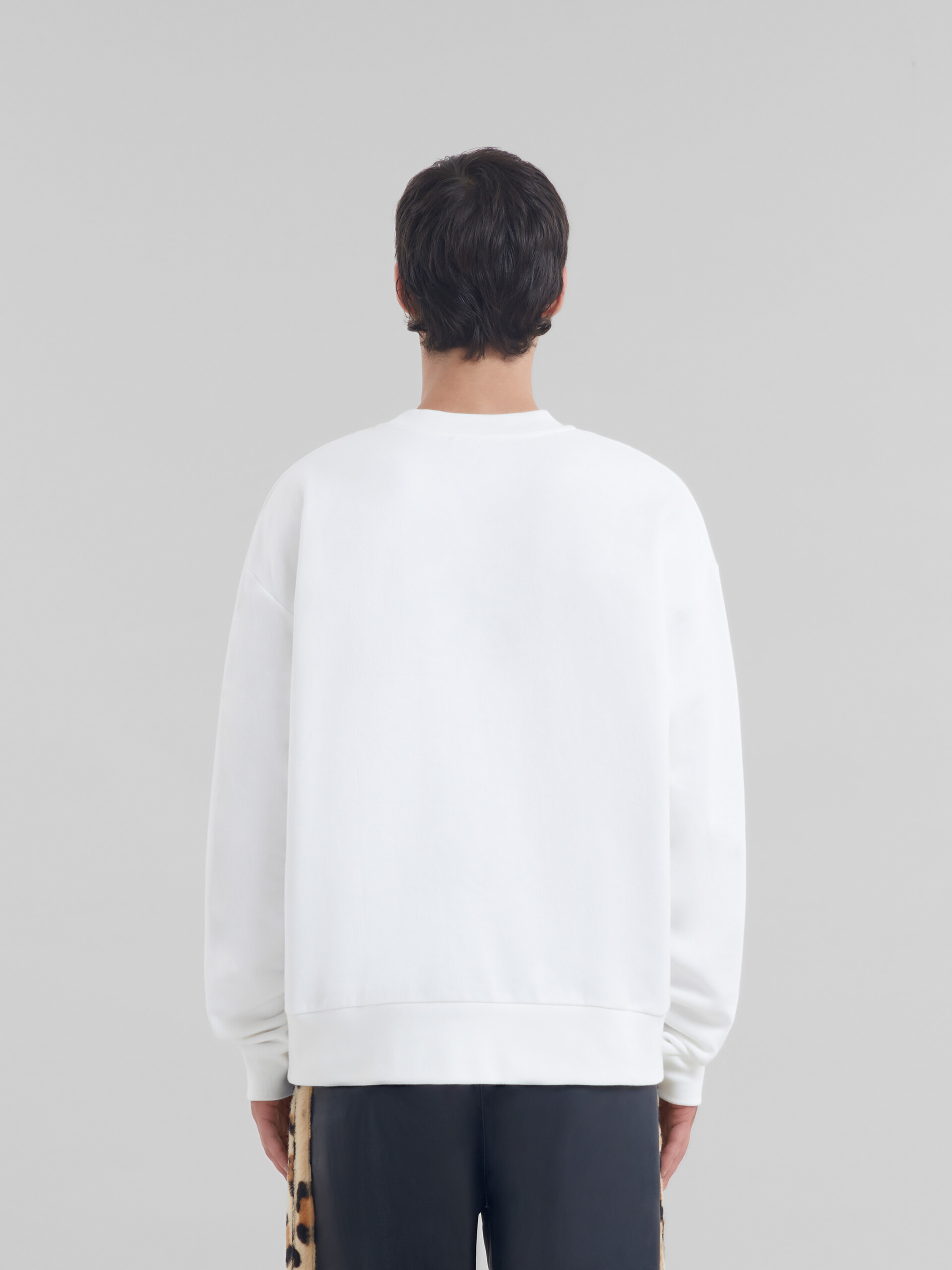 White cotton sweatshirt with Marni Mending logo - Sweaters - Image 3