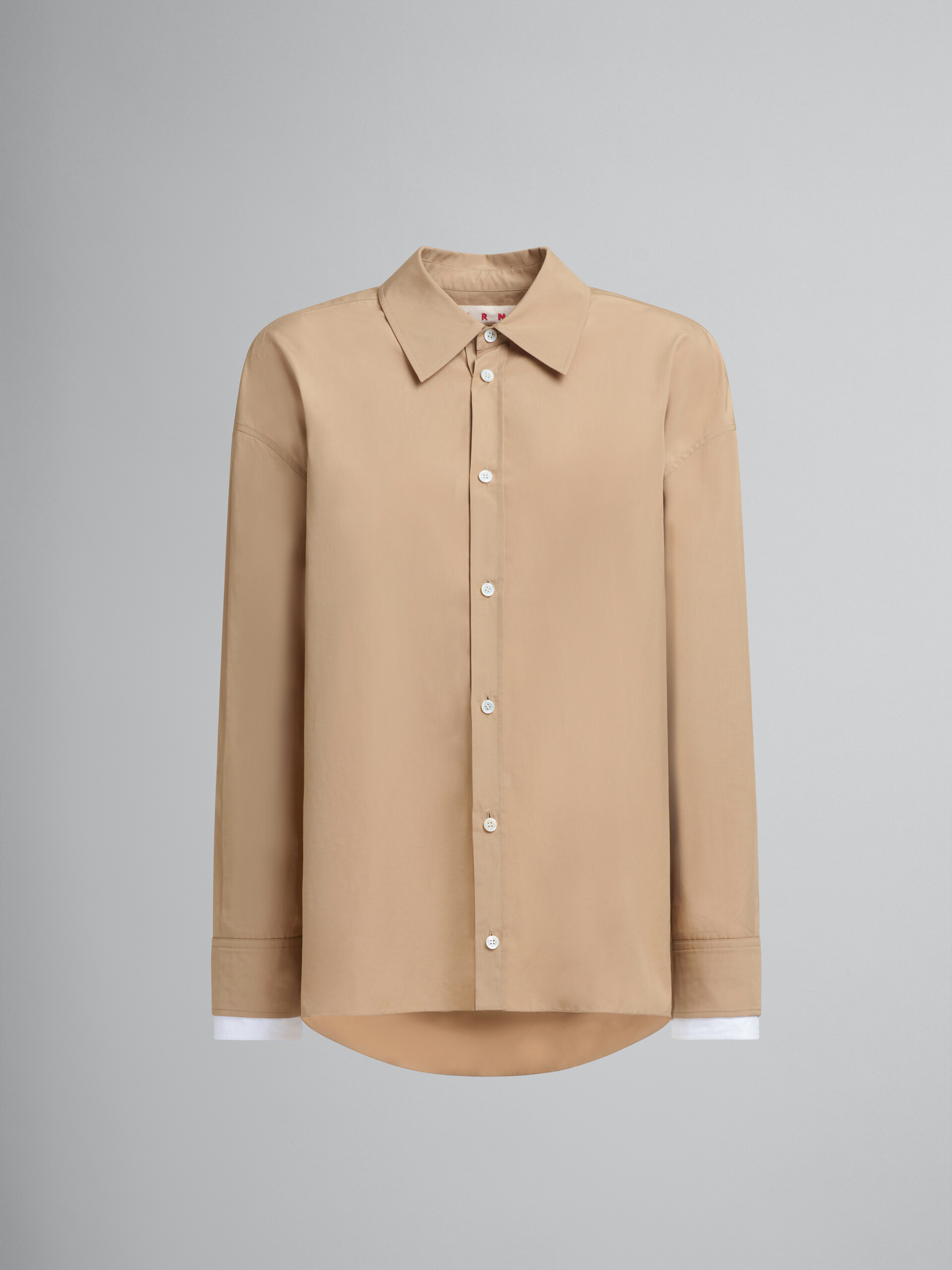 Camicia in cotone biologico beige con ricamo Marni Symbol - Camicie - Image 1