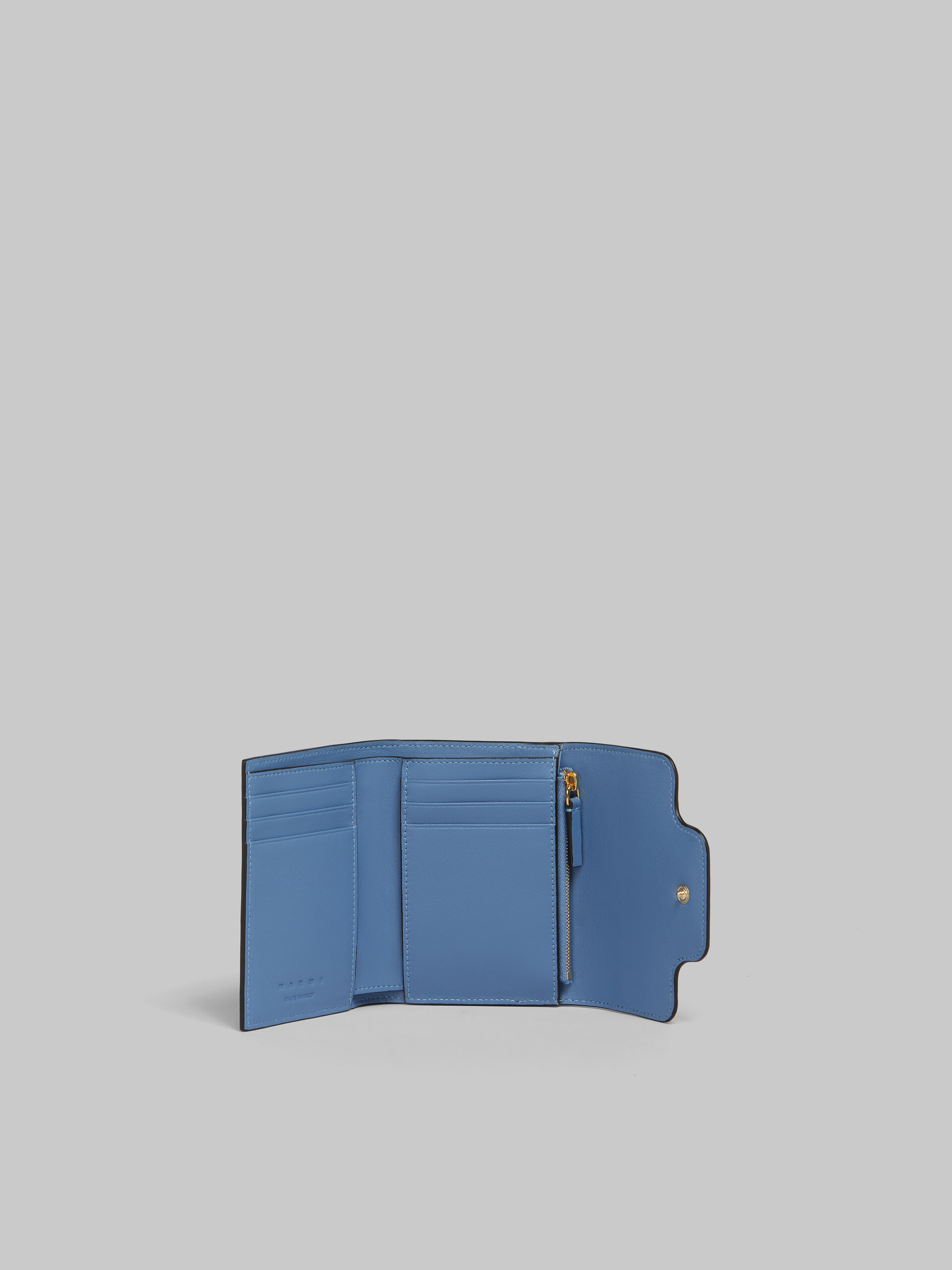 Portafoglio Trunkaroo tri-fold in pelle blu e beige - Portafogli - Image 2