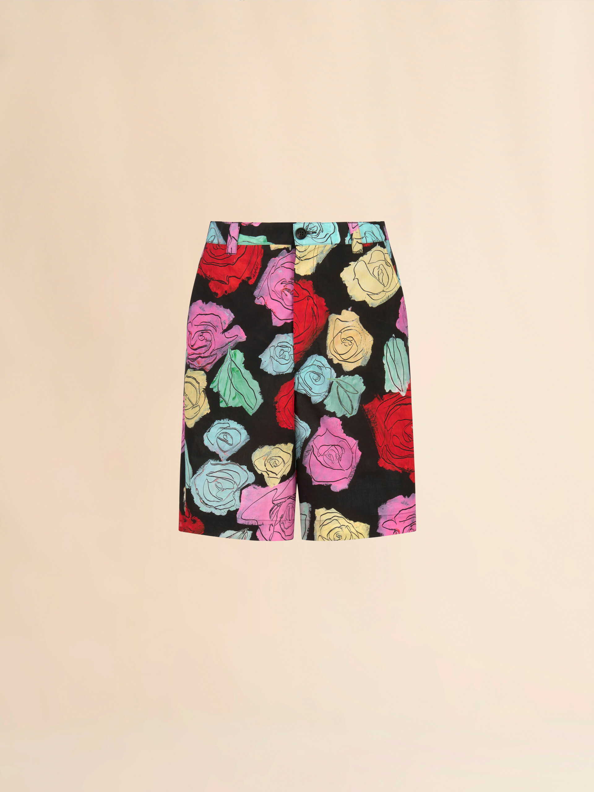 Shorts in popeline nero con stampa Orion - Pantaloni - Image 1