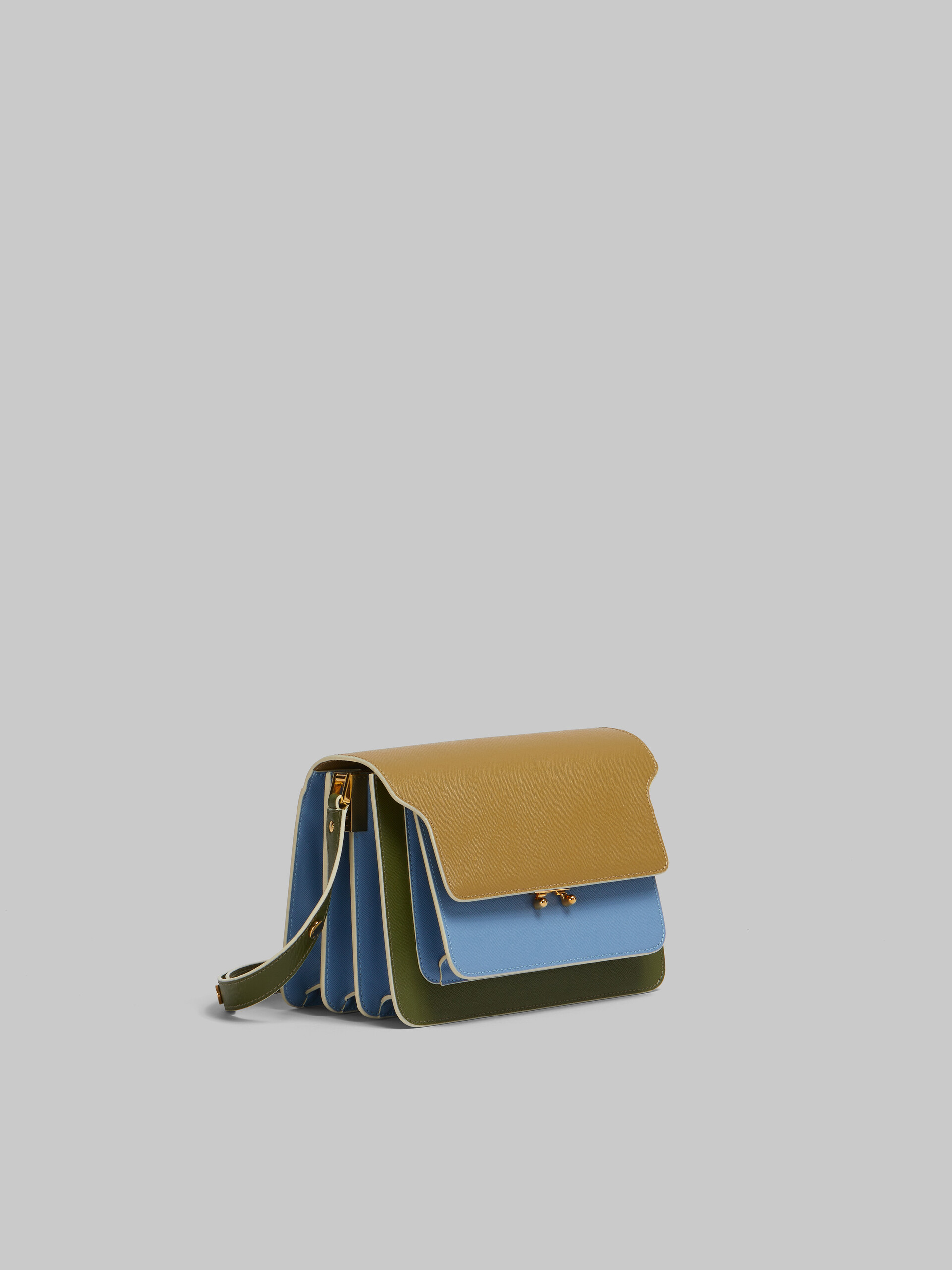 Marni Colour Block Trunk Shoulder Bag in Beige