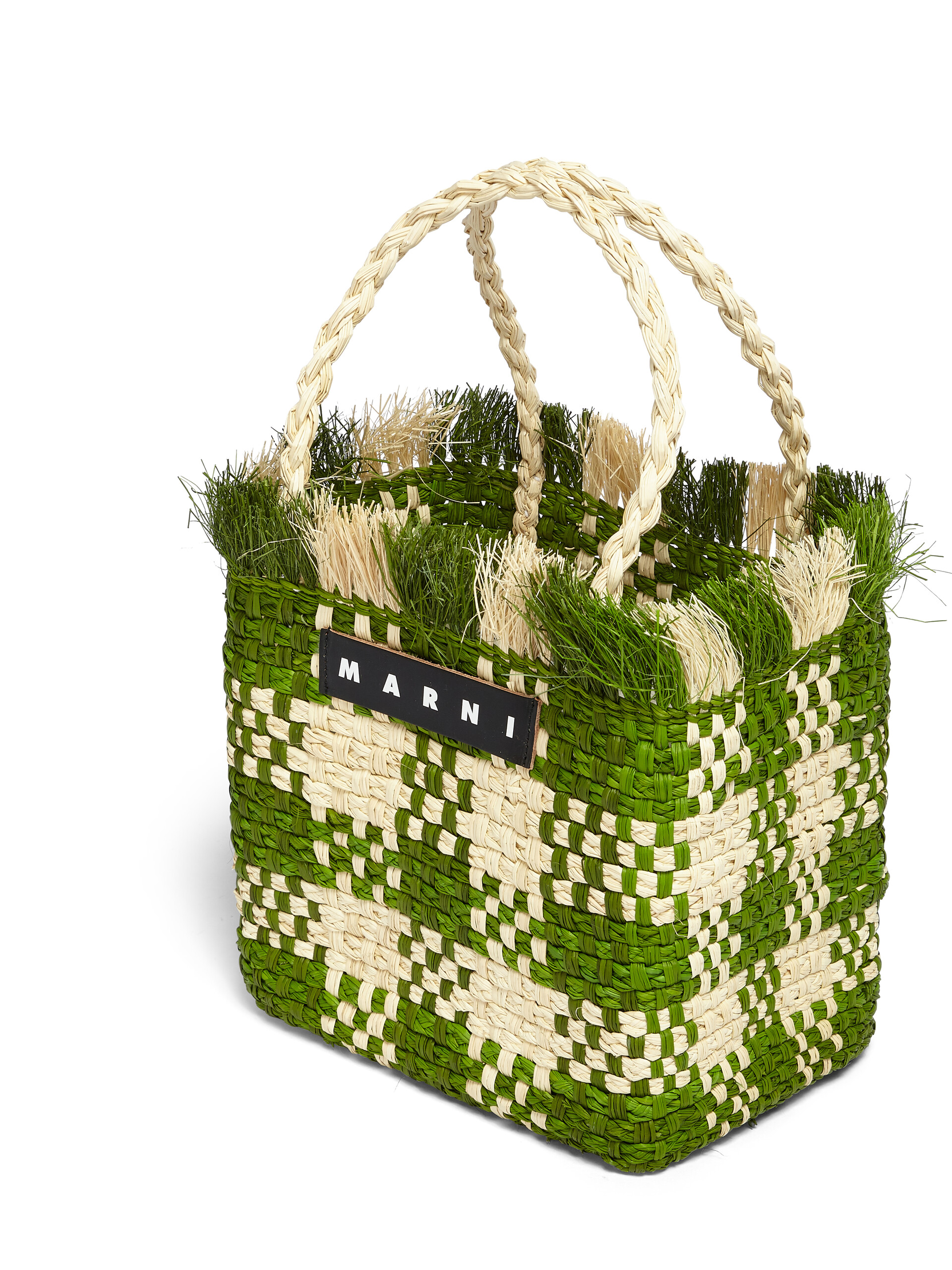 Borsa MARNI MARKET piccola in fibra naturale viola - Borse shopping - Image 4