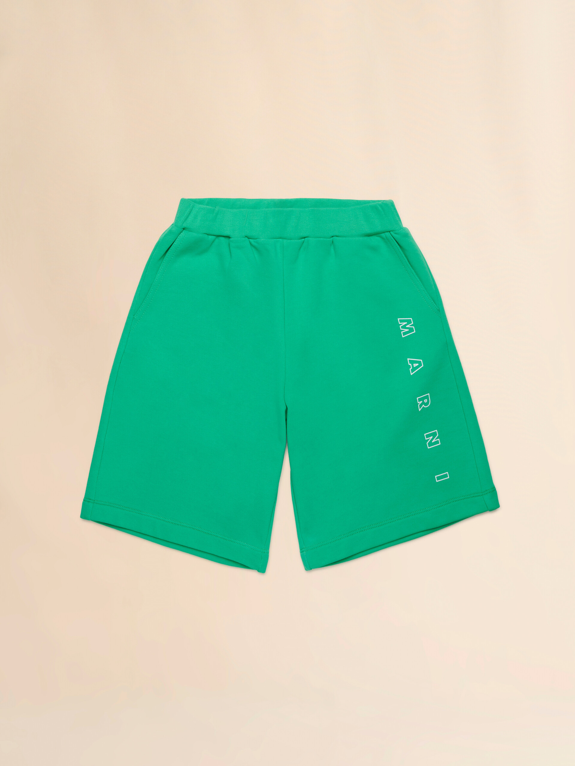 Shorts in felpa verde con logo - Pantaloni - Image 1