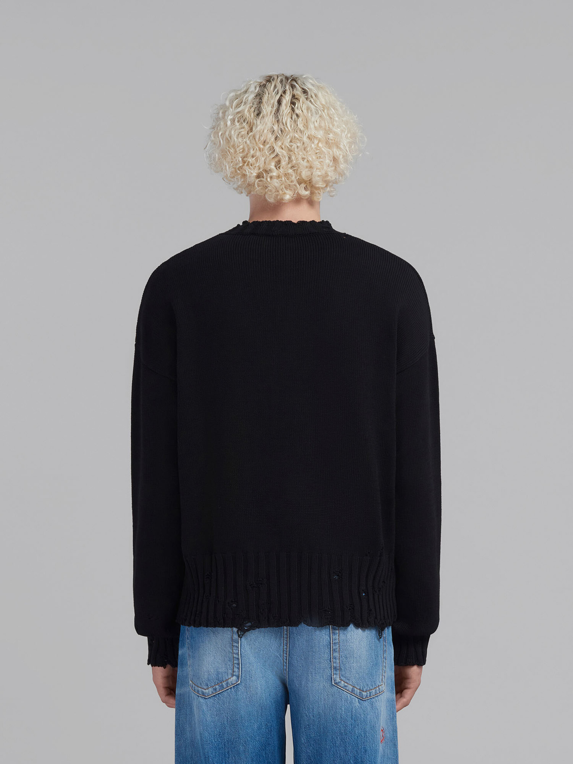 Black twisted crewneck sweater - Pullovers - Image 3