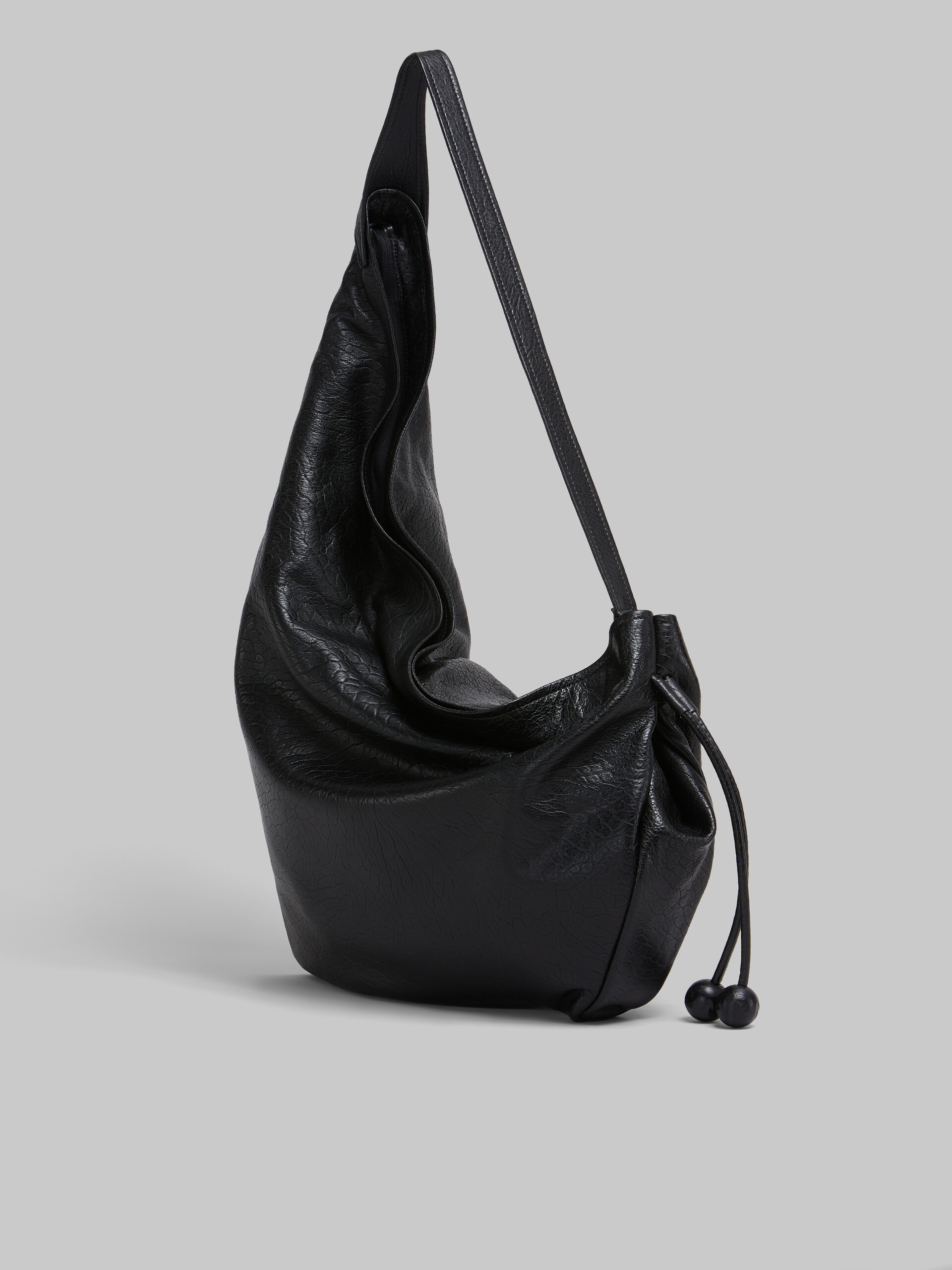 Borsa Hobo grande in nappa nera - Borse a spalla - Image 2