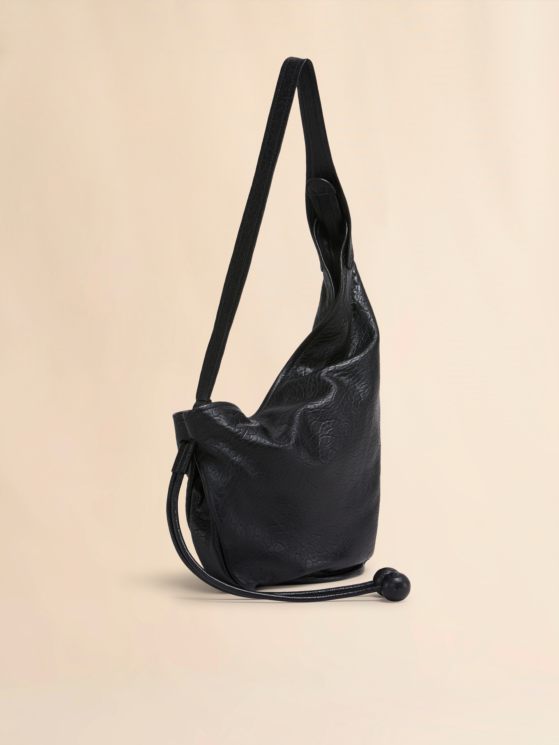 Borsa Hobo piccola in nappa marrone - Borse a spalla - Image 5