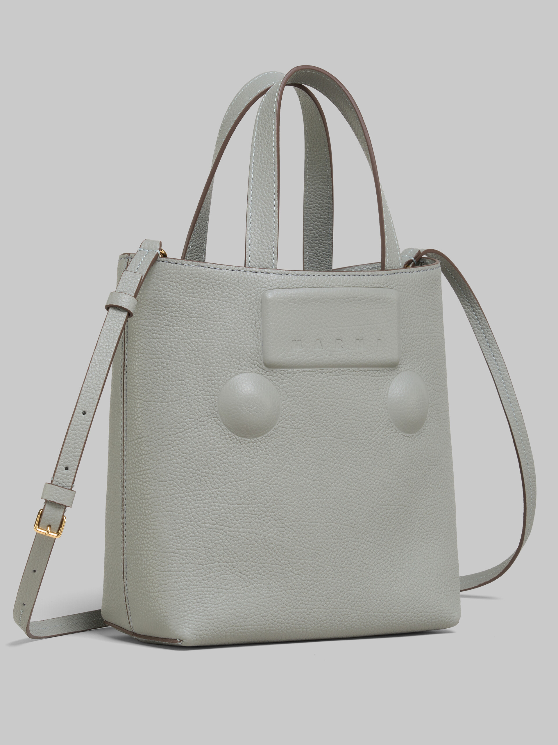 Borsa Trunkaroo Embossed piccola in pelle grigia - Borse shopping - Image 5