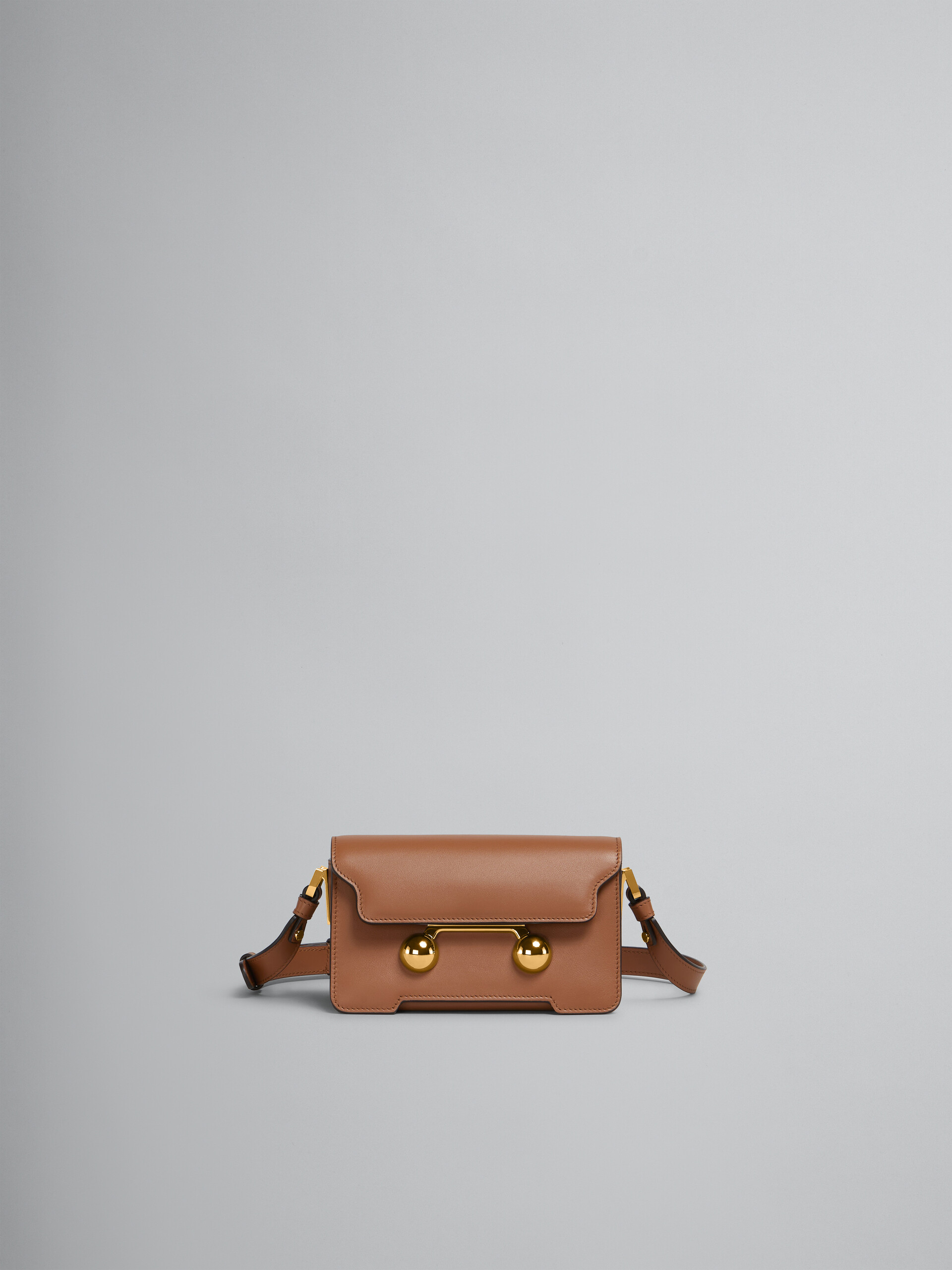 Mini sac porte epaule Trunkaroo en cuir rouge Marni