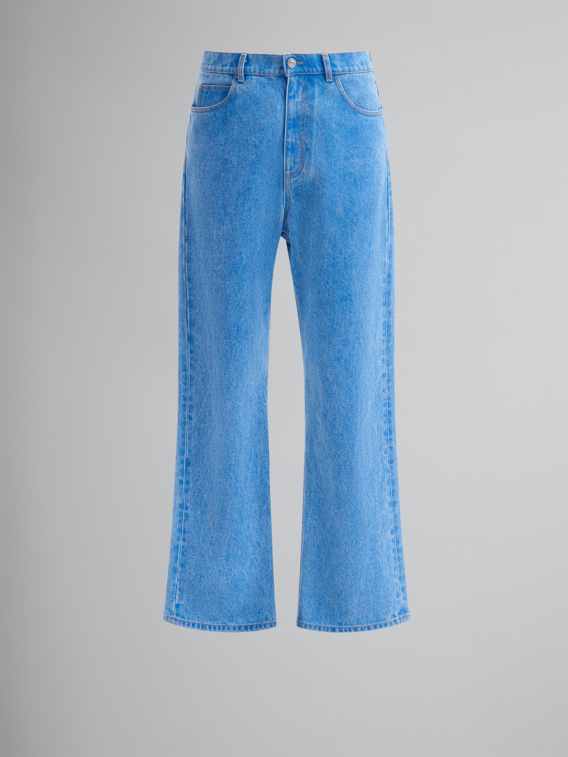 Jeans a gamba larga in denim biologico blu - Pantaloni - Image 1